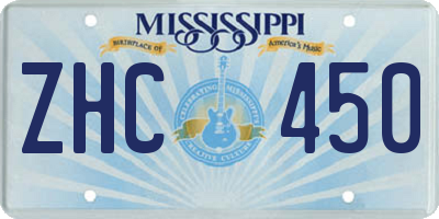 MS license plate ZHC450