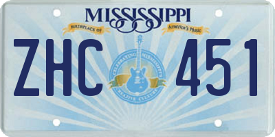 MS license plate ZHC451