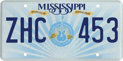 MS license plate ZHC453