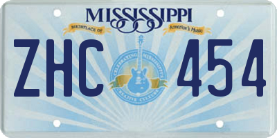 MS license plate ZHC454