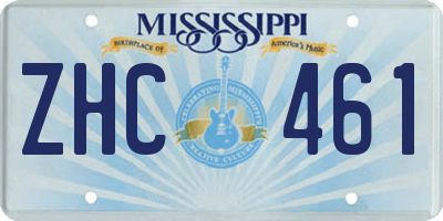 MS license plate ZHC461