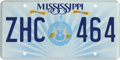 MS license plate ZHC464