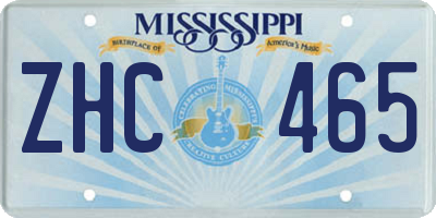 MS license plate ZHC465