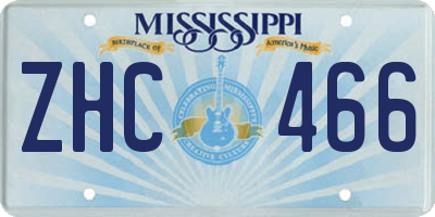 MS license plate ZHC466