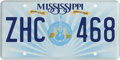 MS license plate ZHC468