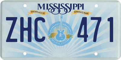 MS license plate ZHC471