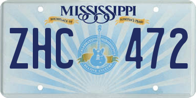 MS license plate ZHC472