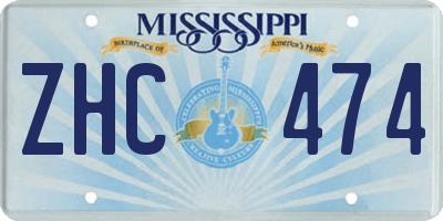 MS license plate ZHC474