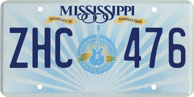 MS license plate ZHC476