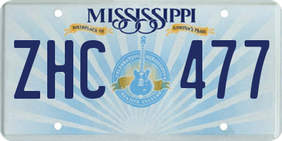 MS license plate ZHC477