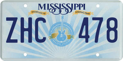 MS license plate ZHC478