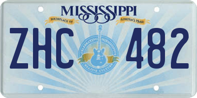 MS license plate ZHC482