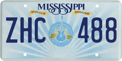MS license plate ZHC488