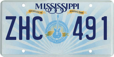 MS license plate ZHC491