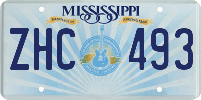 MS license plate ZHC493
