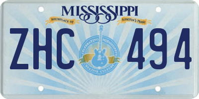 MS license plate ZHC494