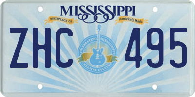 MS license plate ZHC495