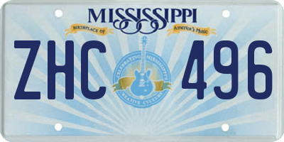 MS license plate ZHC496