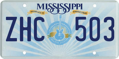 MS license plate ZHC503