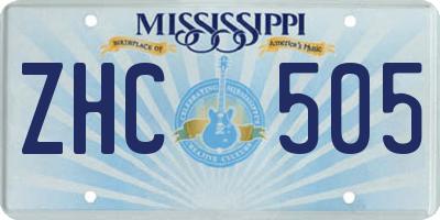 MS license plate ZHC505