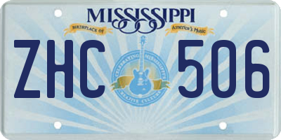 MS license plate ZHC506