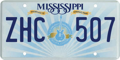 MS license plate ZHC507