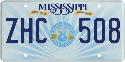 MS license plate ZHC508