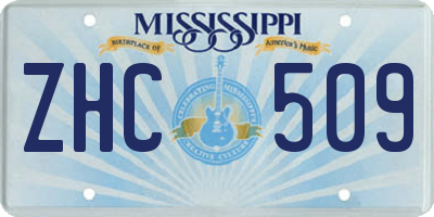MS license plate ZHC509