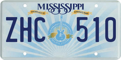 MS license plate ZHC510