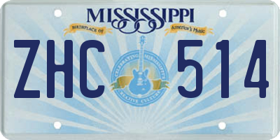 MS license plate ZHC514