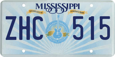 MS license plate ZHC515