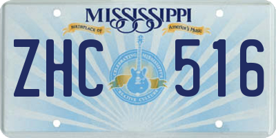 MS license plate ZHC516