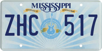 MS license plate ZHC517