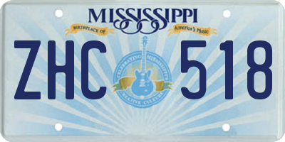 MS license plate ZHC518