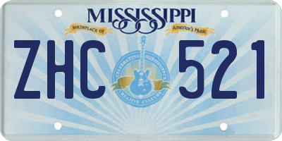 MS license plate ZHC521