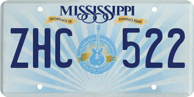 MS license plate ZHC522