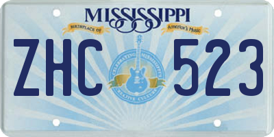 MS license plate ZHC523