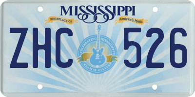 MS license plate ZHC526
