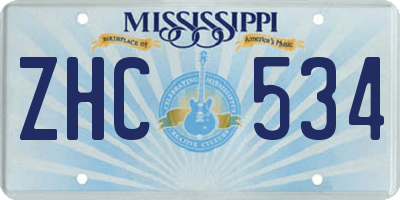 MS license plate ZHC534