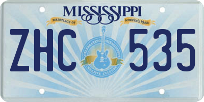 MS license plate ZHC535