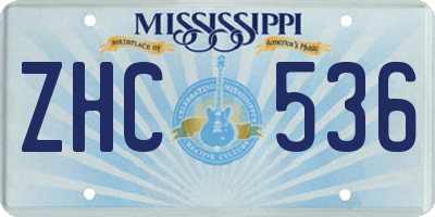 MS license plate ZHC536