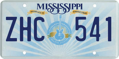 MS license plate ZHC541