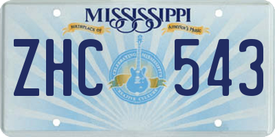 MS license plate ZHC543