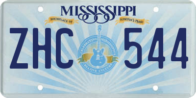 MS license plate ZHC544