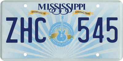 MS license plate ZHC545
