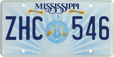 MS license plate ZHC546