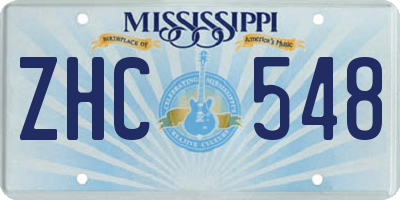 MS license plate ZHC548
