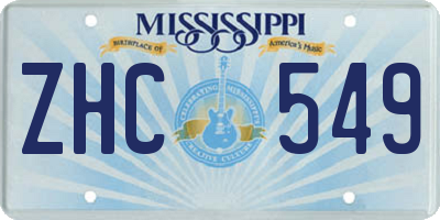 MS license plate ZHC549
