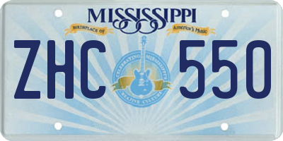 MS license plate ZHC550