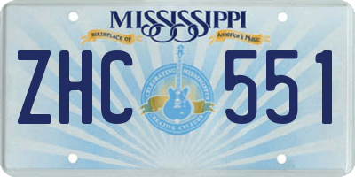 MS license plate ZHC551